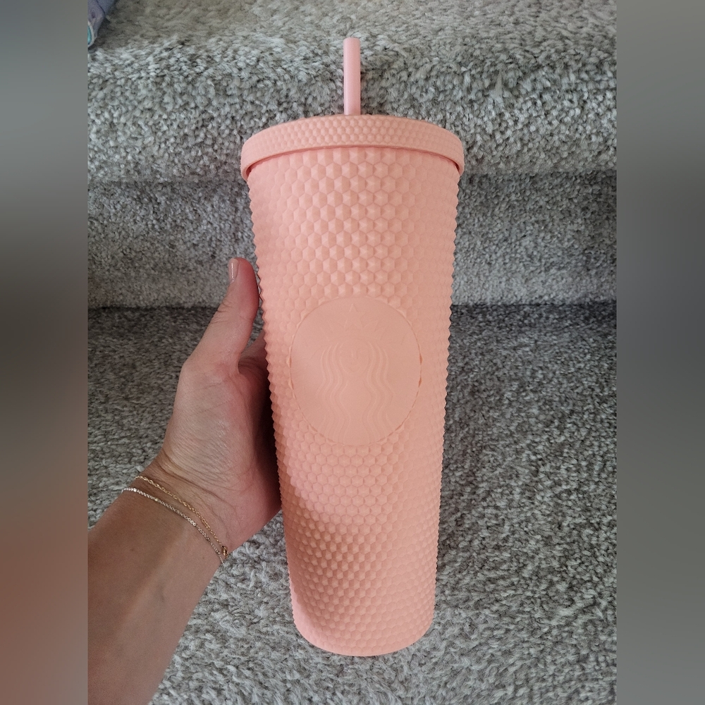 Starbucks Coral/Pale Pink Textured Tumbler